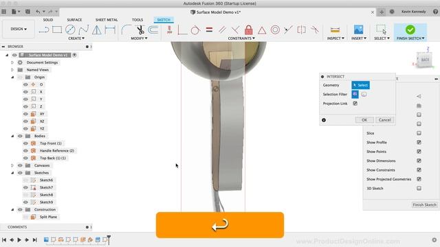 Fusion 360 Surface Modeling | Intermediate Hairdryer смотреть онлайн