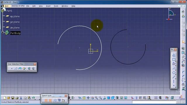 CATIA V5 Beginner Tutorial Close, Complement Arc || Sakshamm смотреть онлайн