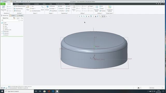 Creo 6.0 Drinks bottle tutorial PART 3 Lid смотреть онлайн
