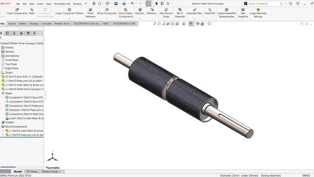 Match roller Parts 2 Menggunakan SOLIDWORKS Premium 2022 #belajar #solidworks #design #3dmodeling смотреть онлайн