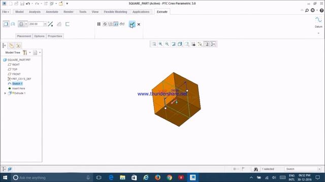 How To Make Square In Creo 3.0 смотреть онлайн