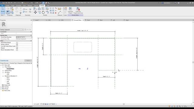 Creating a U Shaped Countertop In Revit - Revit Family Editing Basics смотреть онлайн