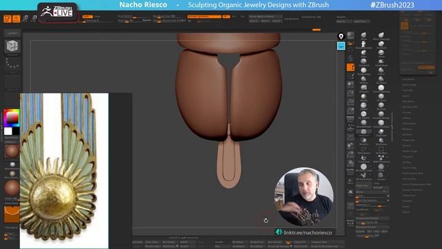 Sculpting Organic Jewelry Designs with ZBrush – Nacho Riesco Gostanza – ZBrush 2023 смотреть онлайн