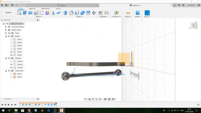 Make straight pole + curved hole illusion - fusion 360 смотреть онлайн