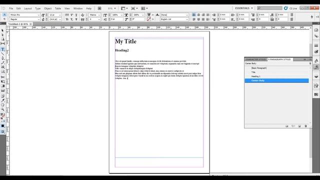 Create a Template in Adobe Indesign | Paragraph Style | Character Style | Pagination смотреть онлайн