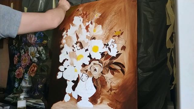 Малюємо копію живописної картини Альберта Віліамса. Процес. Частина 1. смотреть онлайн