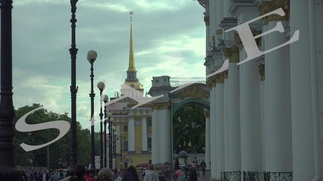 The main Admiralty in Saint-Petersburg 4K. смотреть онлайн