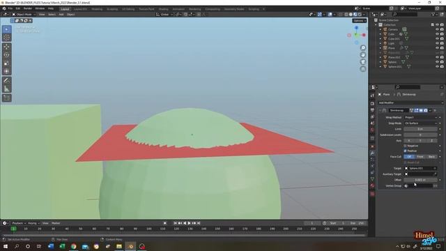 Blender Tutorial : How to use Shrinkwrap modifier in Blender 3.1 смотреть онлайн