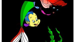 Baby Shark tu-ru-ru-ru-ru and the Little Mermaid with a fish