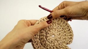 Идеальный круг из трикотажной пряжи и шнура | Столбиками с накидом |Подробный мастер-класс