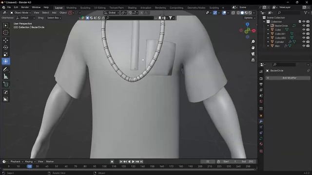 Blender Cloth tutorial - Model Igbo IsI Agu cloth, beeds and cap with just a cube! смотреть онлайн