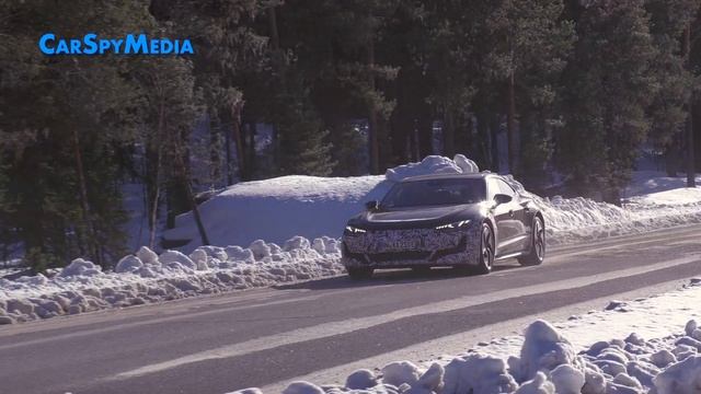 2025 Audi e-tron GT Facelift Product Upgrading Prototype Spied Cold Weather Testing In Scandinavia смотреть онлайн