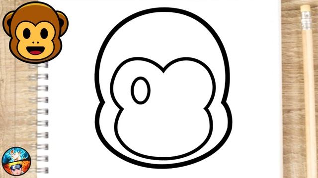 HOW TO DRAW THE MONKEY EMOJI Easy Step By Step