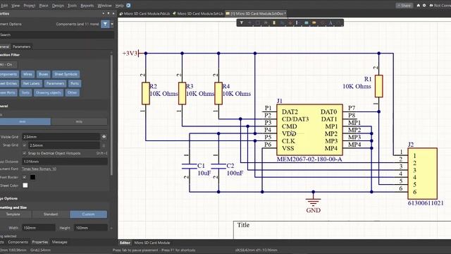 Micro SD Card Module using Altium Designer смотреть онлайн