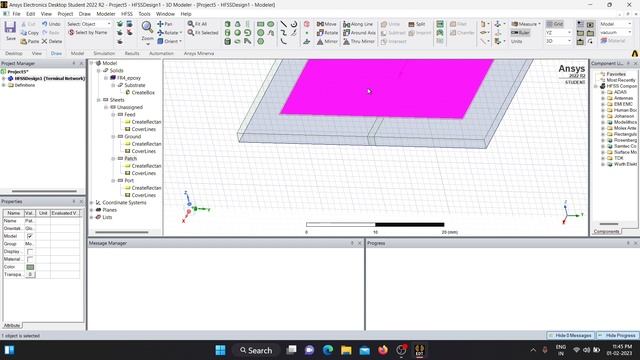 Microstrip Patch Antenna Using Ansys HFSS | KTU ECL 411 | Electromagnetics Lab смотреть онлайн