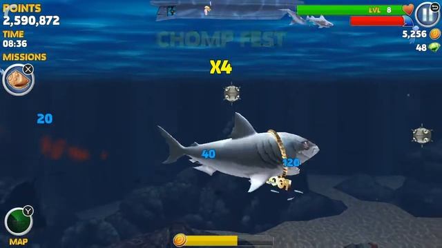 Hungry Shark Evolution - Megalodon - Mission: Mine Eater, Flying Feast смотреть онлайн