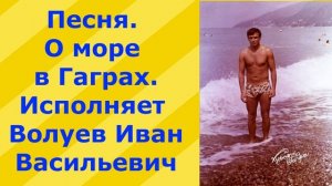 313.В.Ю. Песня. О море в Гаграх. Исполняет Волуев И.В.
