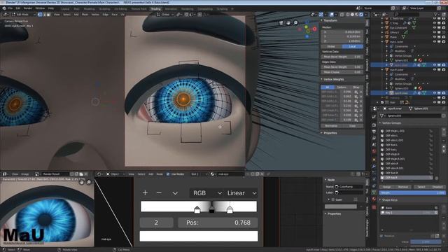 Blender 2.8 iris Shape Keys / blend shapes for Sello K Baloi смотреть онлайн