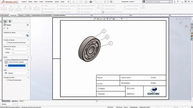 18° Tutorial - Desenho Técnico Através do SolidWorks - Inserindo Balões e Tabela смотреть онлайн