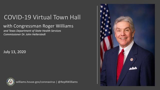 Congressman Williams Hosts Virtual Town Hall with DSHS Commissioner Dr. John Hellerstedt смотреть онлайн