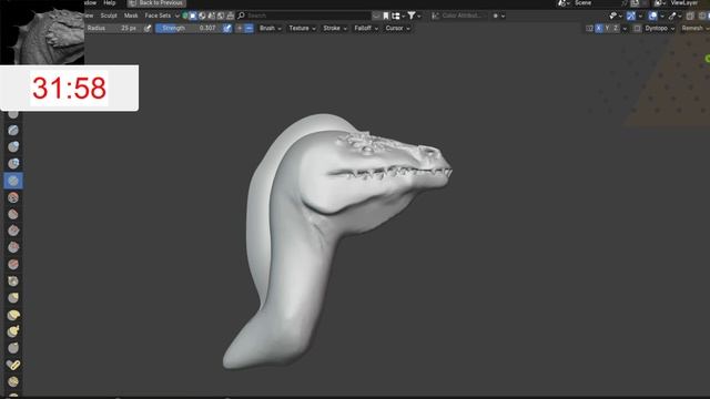 Sculpting a Dinasur head Live | Blender смотреть онлайн