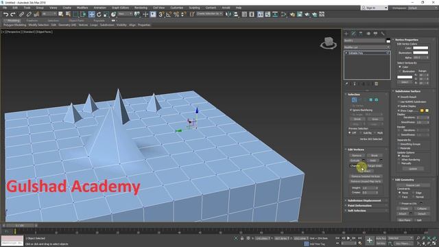 46(3) - Edit Vertices | Edit Poly | 3D Max Full Modeling Tutorials in Hindi | Urdu смотреть онлайн