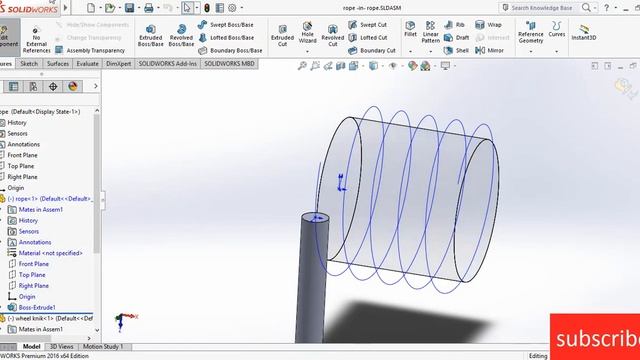Dynamic rope winding animation in solidworks смотреть онлайн