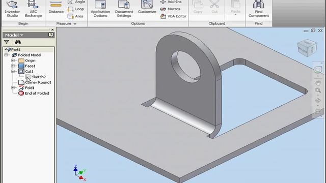 AutoDesk INVENTOR Sheet Metal 26 Create Tab смотреть онлайн