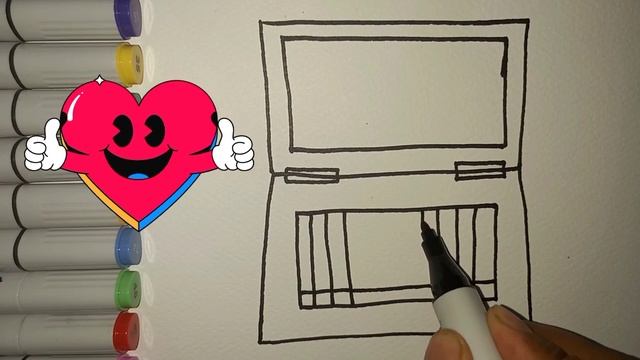 Drawing A Laptop For Children / Рисуем Ноутбук для детей. / Bolalar Uchun Noutbukni Chizish #Draw