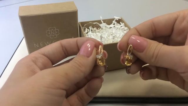 Серьги 662 из красного золота 585 пробы с цитринами и фианитами смотреть онлайн