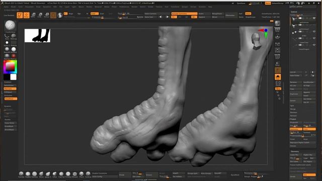 Sculpting a Gallimimus dinosaur in Zbrush смотреть онлайн