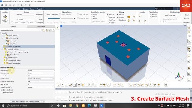 ANSYS FLUENT: HVAC for office room with heat sources (part 2: mesh) смотреть онлайн