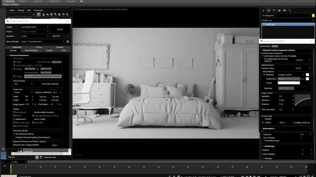 Arnold GPU + OptiX Denoiser, 3DS MAX Interior with skylight setup смотреть онлайн