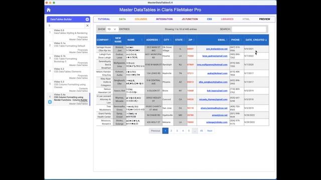 Mastering DataTables in Claris FileMaker Pro 5.4 - CSS Column Formatting Using Render Functions смотреть онлайн