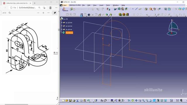 CATIA V5 COMPLETE TUTORIALS ll PART DESIGN EXAMPLE - 01 ll CATIA V5 FULL COURSE смотреть онлайн