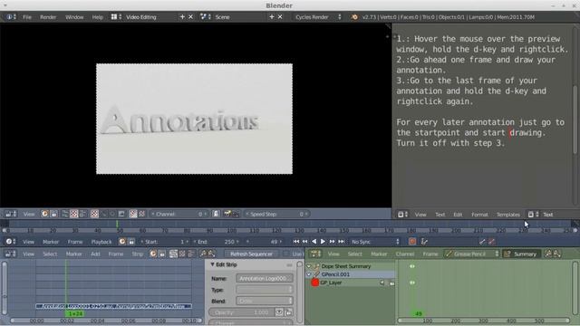 blender 2.73: Adding annotations to your video in the Video Sequence Editor (VSE) смотреть онлайн