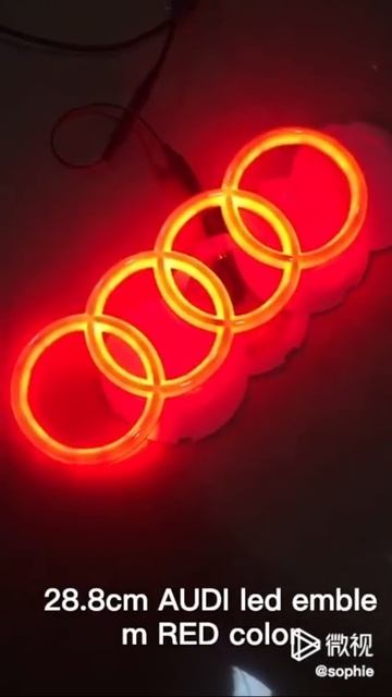 #Audiledlogo #audiledemblem 5d car led logo light 27cm 28.5cm 18cm for front rear logo смотреть онлайн