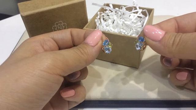 Серьги 2450 из красного золота 585 пробы с топазами swiss, топазами sky и хризолитами смотреть онлайн