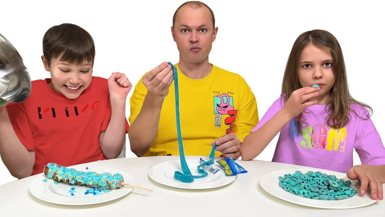 Катя и Макс Miss Katy Mister Max | Синяя еда Челлендж смотреть онлайн