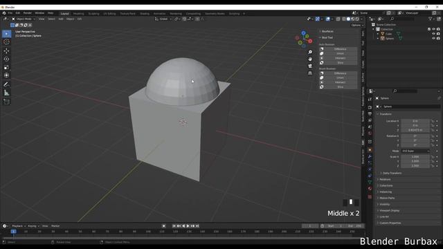How to cut an object using another object in Blender смотреть онлайн