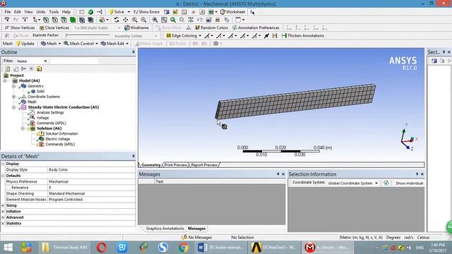 ANSYS DC electric analysis. Calculate Resistance,Power, and export results to file смотреть онлайн