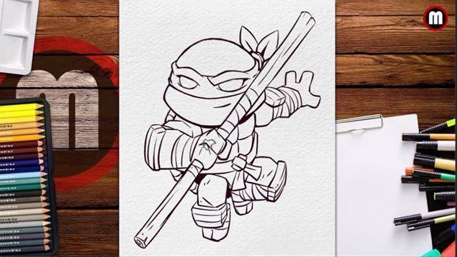 Vẽ Ninja Rùa Donatello (Donnie) | How to Draw Ninja Turtle | Mew Mew смотреть онлайн