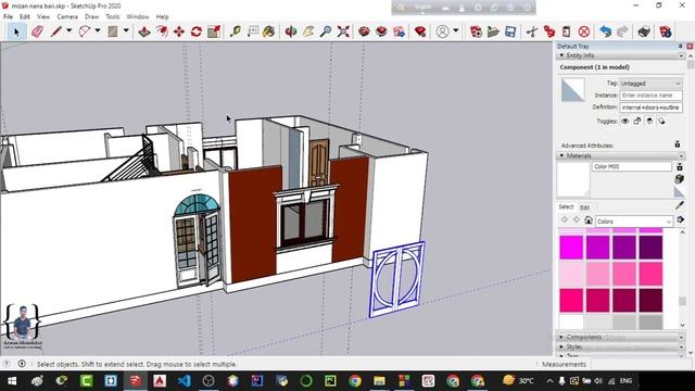 How to Adding door in SketchUp part 1 смотреть онлайн