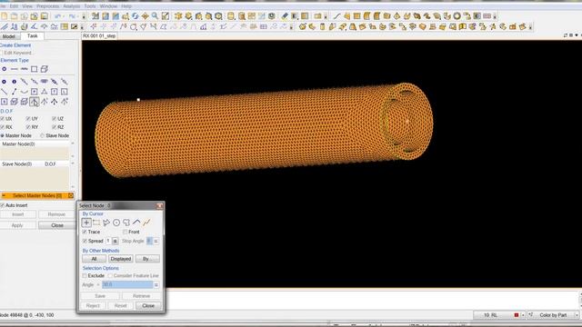 NISA PRESYS FEA tetra mesh of shaft with bearing MPC's смотреть онлайн