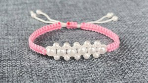 Мастер-класс по плетению макраме браслета с бусиной. Сделай сам браслет.
