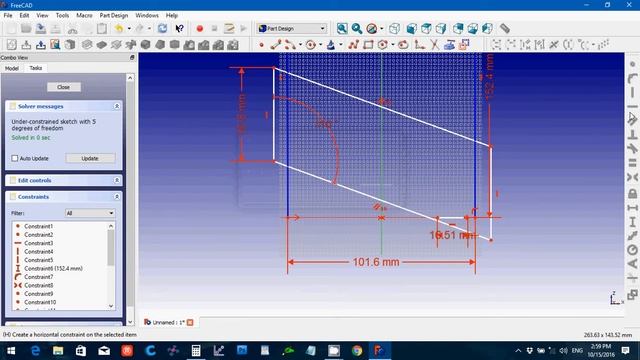 FreeCAD 0.16 Bracket from Solidworks Bible book Tutorial смотреть онлайн