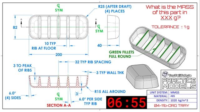 SOLIDWORKS Practice - Onshape Practice - Fusion 360 Practice Exercises - TooTallToby-04-11b смотреть онлайн