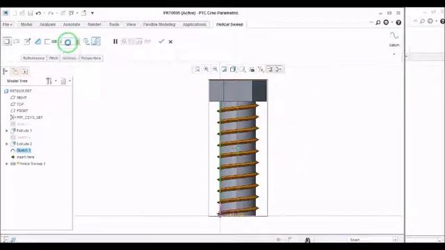 how to design screw in creo software | Software Design Learning online смотреть онлайн