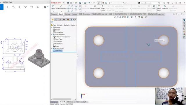 Exercise 2 Solidworks Basic Part Design Tutorial For Beginner смотреть онлайн