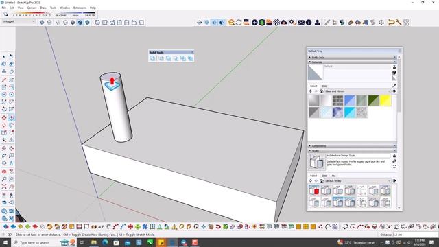 TUTORIAL SKETCHUP SOLID TOOL OUTER SHELL DAN SUBSTRACK смотреть онлайн